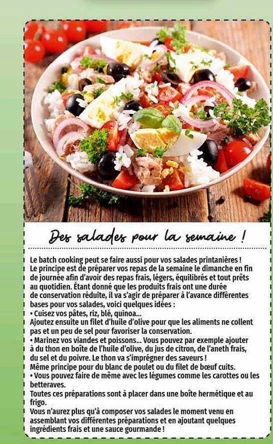 Des Salades Pour La Semaine !