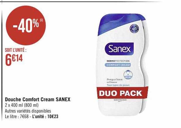 douche comfort cream sanex