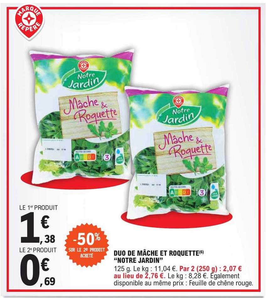 duo de mâche et roquette "notre jardin" -50% sur le 2e produit acheté