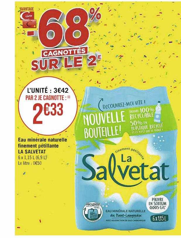 eau minérale naturelle finement pétillante la salvetat