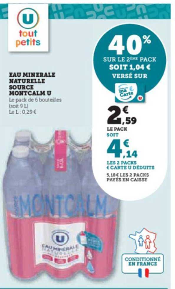 Eau Minérale Naturelle Source Montcalm U