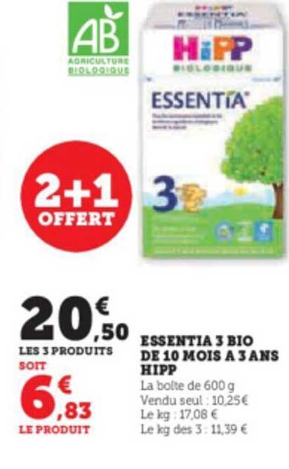 essentia 3 bio de 10 mois à 3 ans hipp