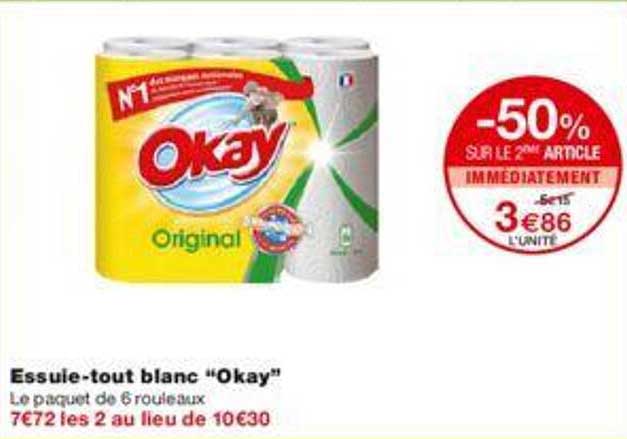 essuie-tout blanc "okay"