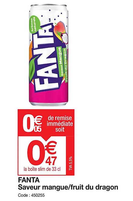 Fanta Saveur Mangue-fruit Du Dragon