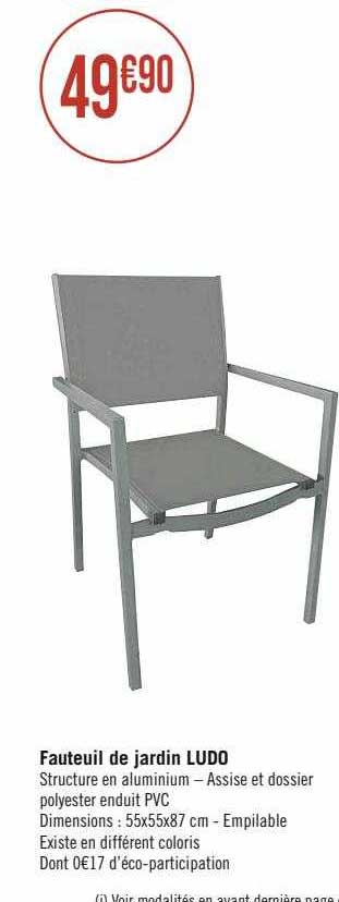 fauteuil de jardin ludo