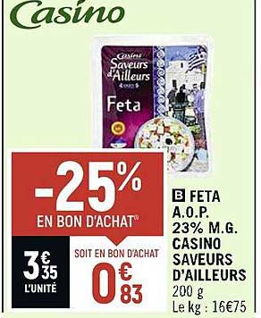 feta a.o.p. 23% m.g. casinio saveurs d'ailleurs