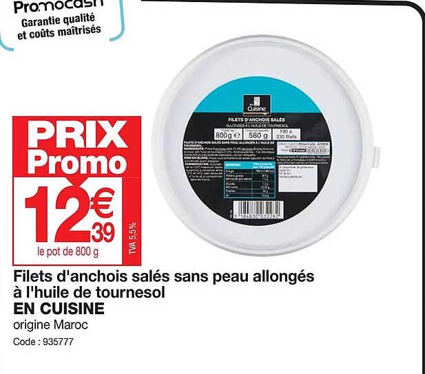 filets d'anchois salés sans peau allongés à l'huile de tournesol en cuisine