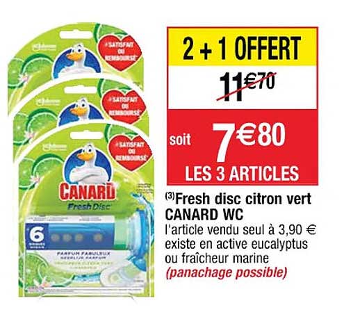 fresh disc citron vert canard wc 2+1 offert