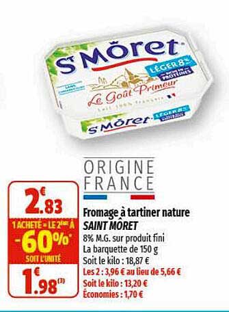 fromage à tartiner nature saint môret