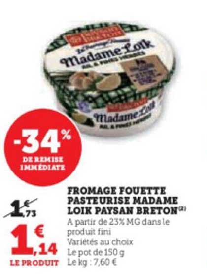 fromage fouetté pasteurisé madame loïk paysan breton