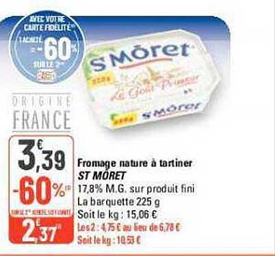 fromage nature à tartiner st môret