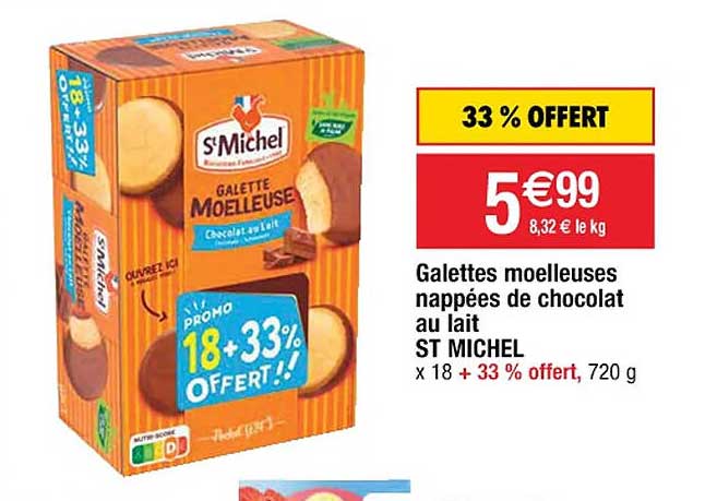 galettes moelleuses nappées de chocolat au lait st michel