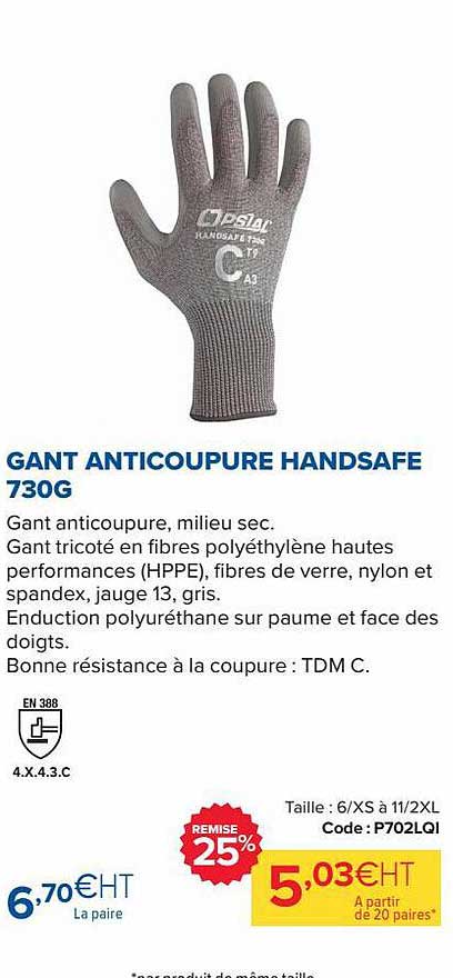 gant anti coupure handsafe 730 g