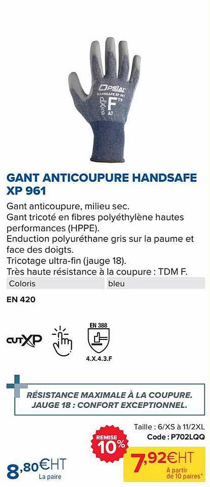 gant anti coupure handsafe xp 961
