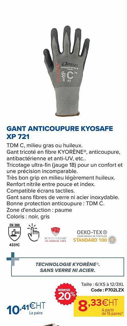 gant anti coupure kyosafe xp 721