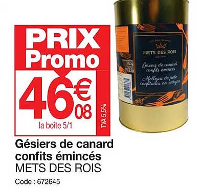 gésiers de canard confits émincés mets des rois