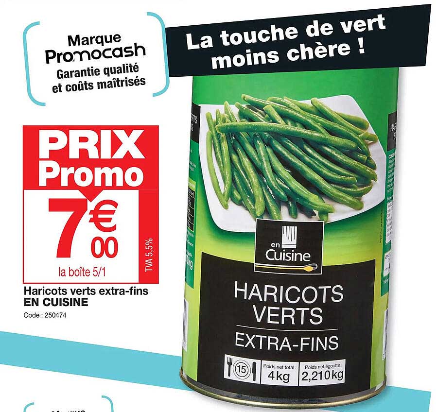 haricots verts extra-fins en cuisine