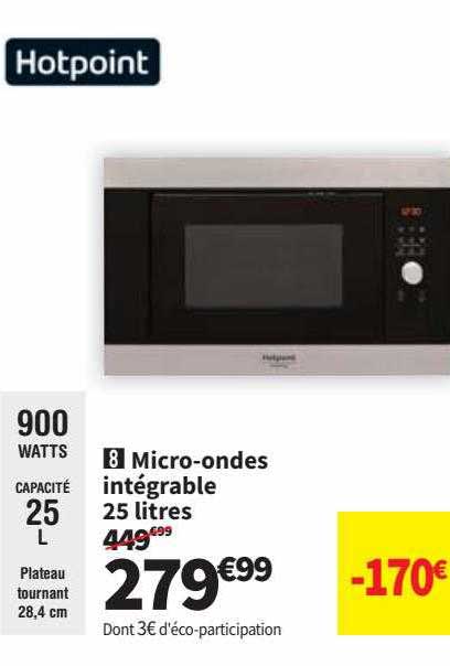 hotpoint micro-ondes intégrable 25 litres
