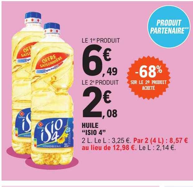 huile "isio 4" -68% sur le 2e produit acheté