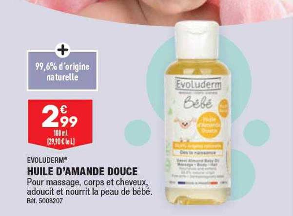 huile d'amande douce evoluderm
