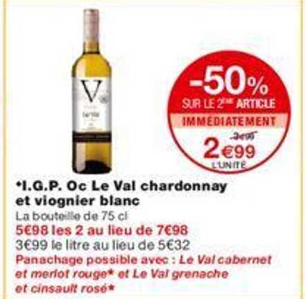 i.g.p. oc le val chardonnay et viognier blanc