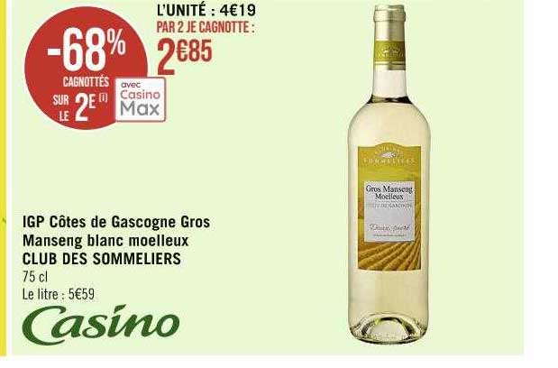 igp côtes de gascogne gros manseng blanc moelleux club des sommeliers