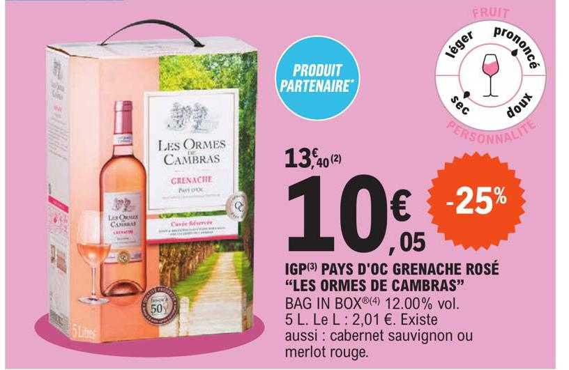 igp pays d'oc grenache rosé "les ormes de cambras"