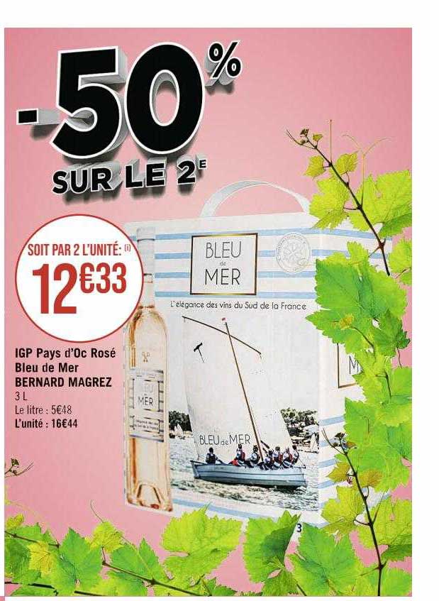 Igp Pays D'oc Rosé Bleu De Mer Bernard Magrez