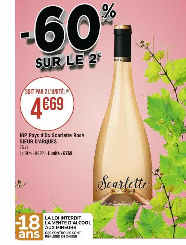 igp pays d'oc scarlette rosé sieur d'arques