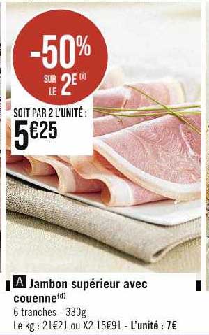 Jambon Supérieur Avec Couenne