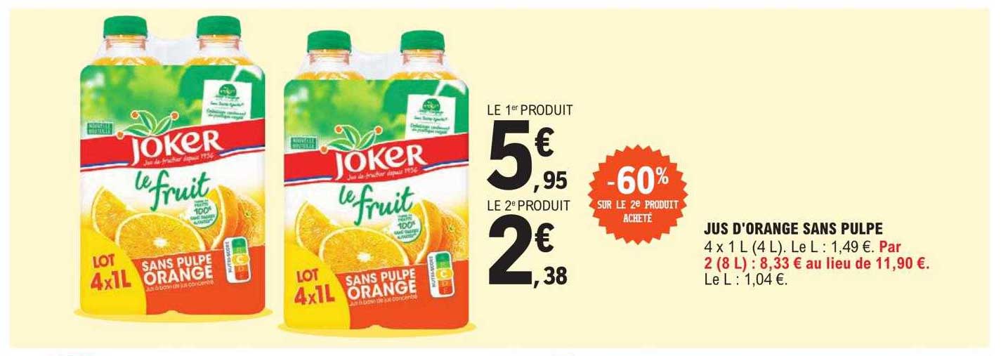 Jus D'orange Sans Pulpe