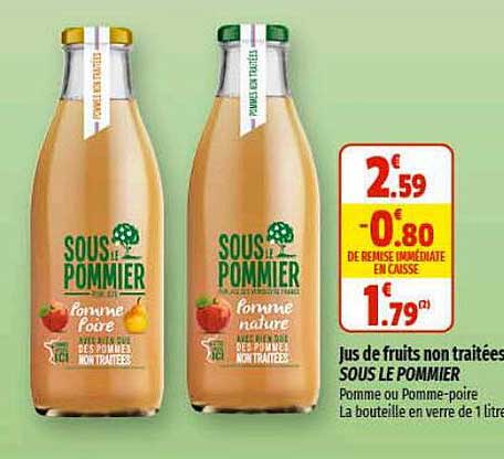 jus de fruits non traitées sous le pommier