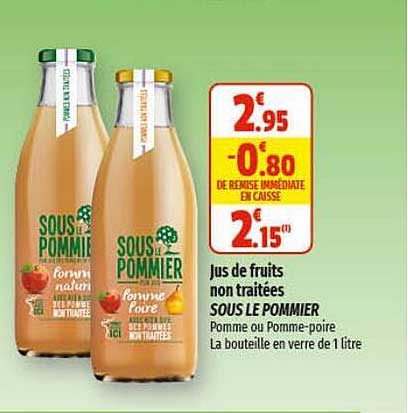 jus de fruits non traitées sous le pommier