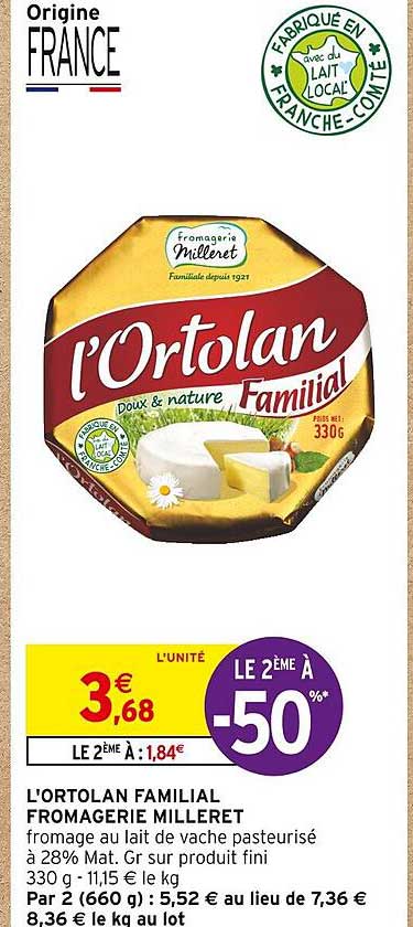 L'ortolan Familial Fromagerie Milleret