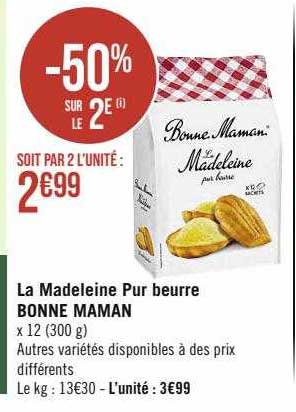 la madeleine pur beurre bonne maman