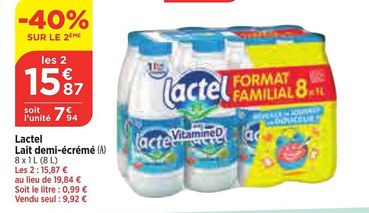 lactel lait demi-écrémé