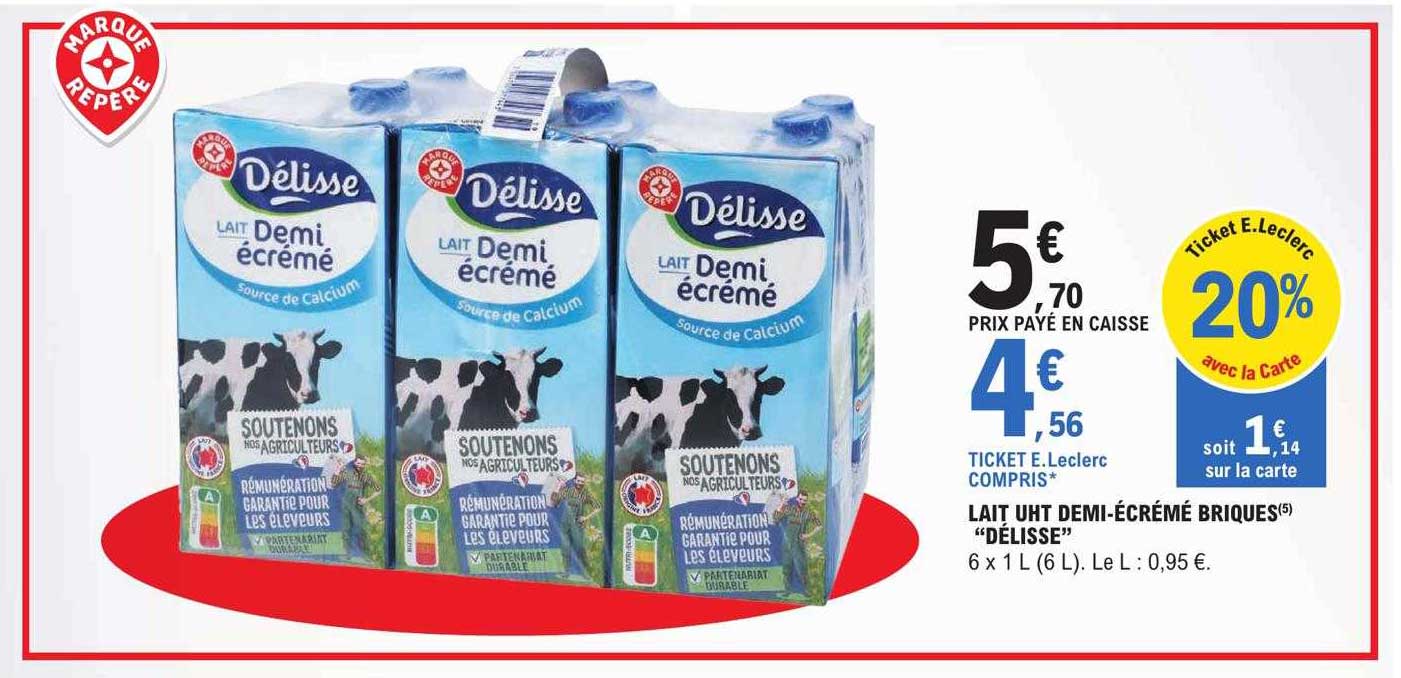 lait uht demi-écrémé briques "délisse"