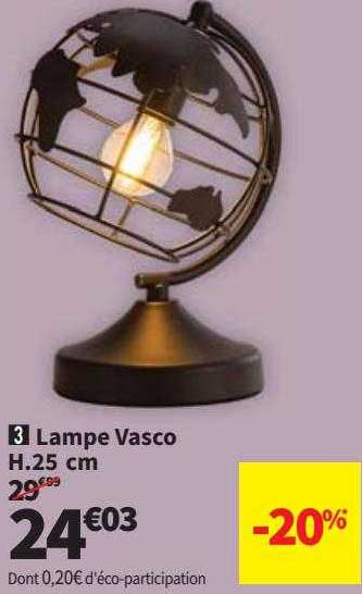 lampe vasco h 25 cm