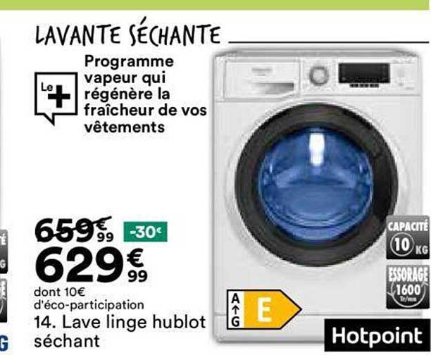 lave linge hublot séchant hotpoint
