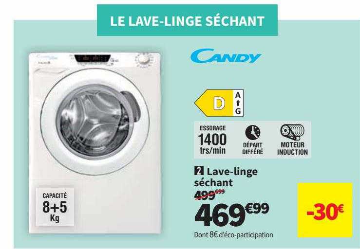 lave-linge séchant candy