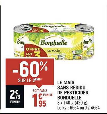 le maïs sans résidu de pesticides bonduelle