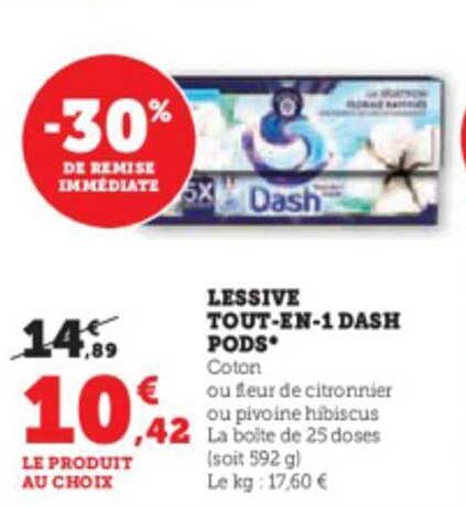 lessive tout-en-1 dash pods