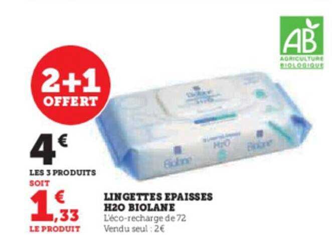 lingettes épaisses h20 biolane