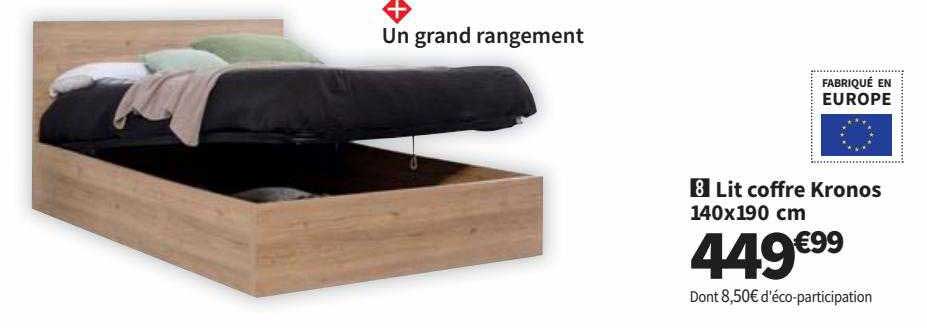 Lit Coffre Kronos 140x190 Cm