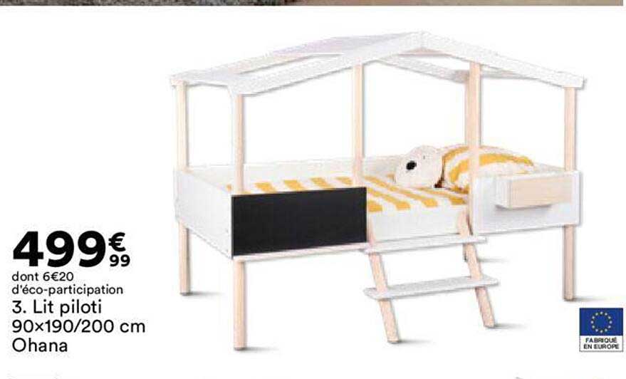 lit piloti 90x190 200 cm ohana