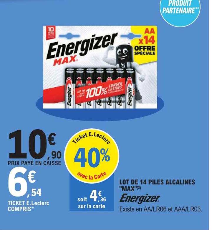Lot De 14 Piles Alcalines "max" Energizer