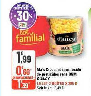 maïs croquant sans résidu de pesticides sans ogm d'aucy