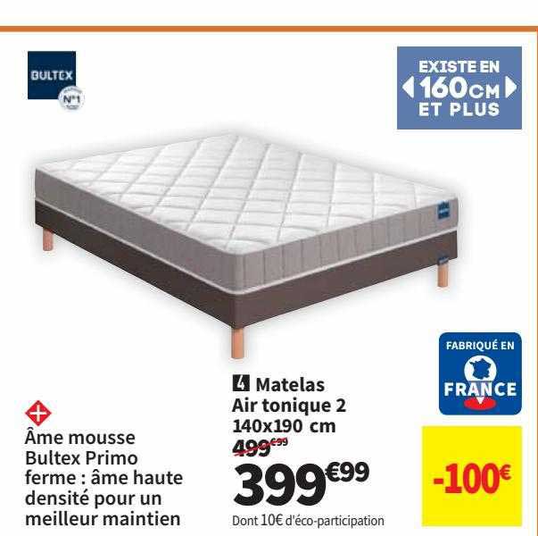 matelas air tonique 2 140x190cm bultex
