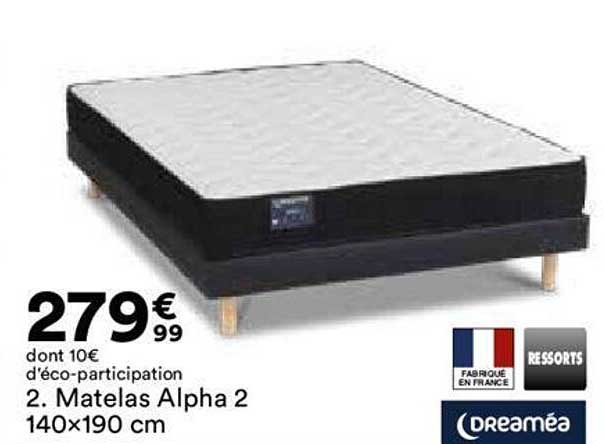 Matelas Alpha 2 140x190cm Dreaméa