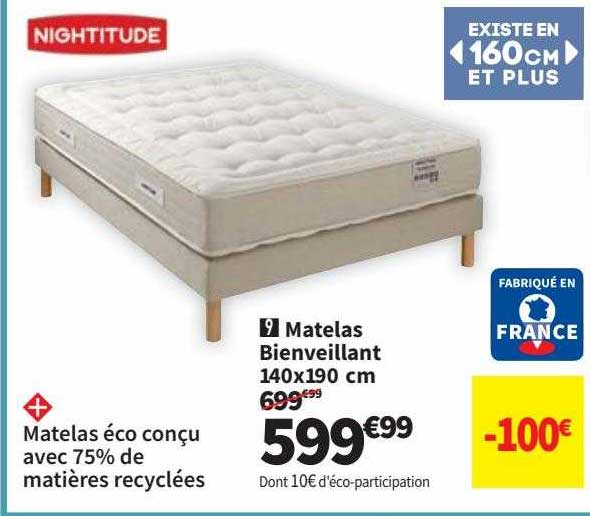 matelas bienveillant 140x190 cm